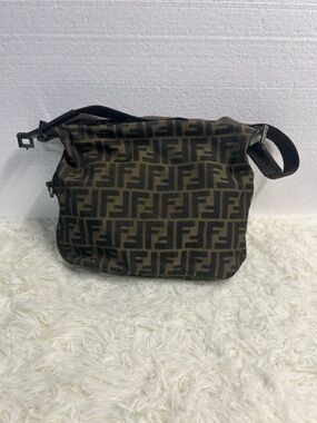 Fendi Brown FF Logo Messenger Bag